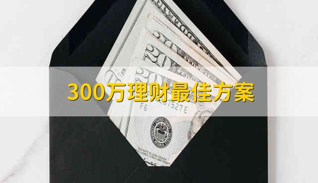 300万理财最佳方案 300万怎样理财最划算