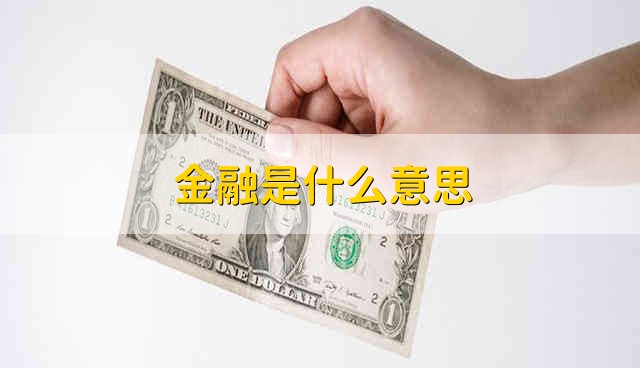 金融是什么意思 什么是金融