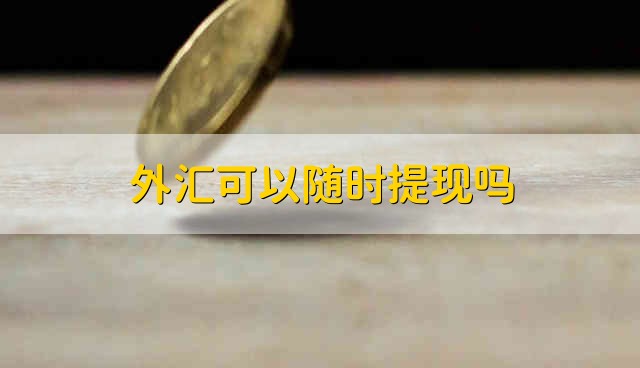 外汇可以随时提现吗 外汇能够随时提现吗